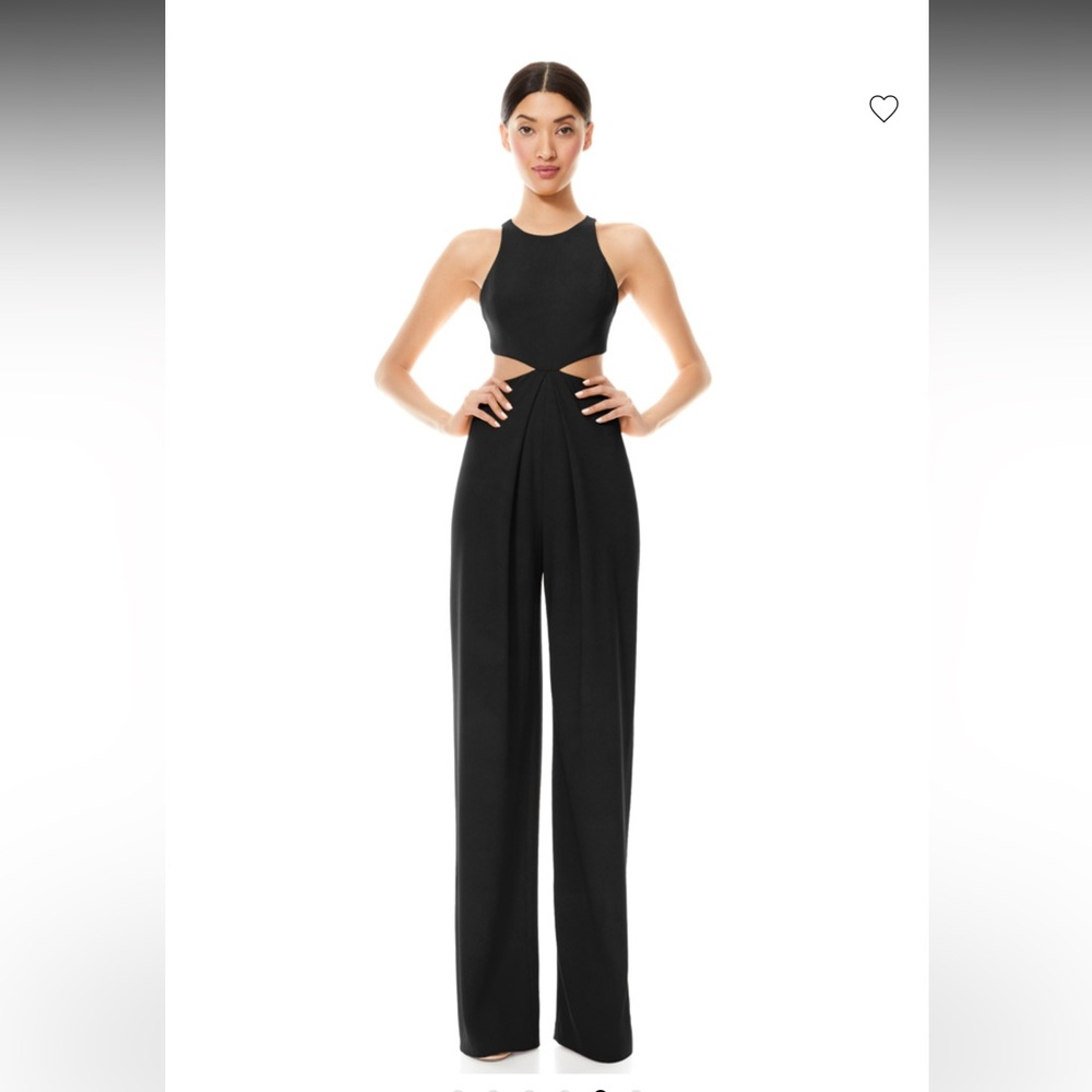 Alice + Olivia Black Cara Cut Out Jumpsuit Size 0 - Picture 4 of 6